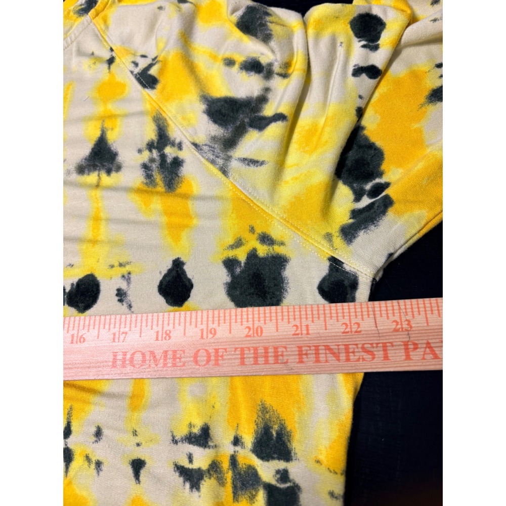 Cabi Atomic Lounger Set Yellow Black Tie Dye Top L Pants XL 2 Piece Lounge Set - Picture 6 of 16